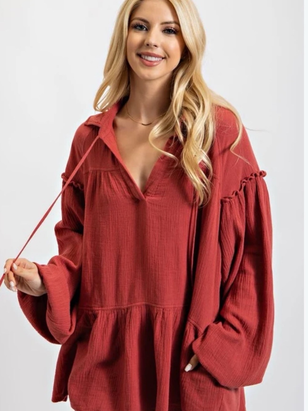 Oversized Boutique Peasant Top/Tunic